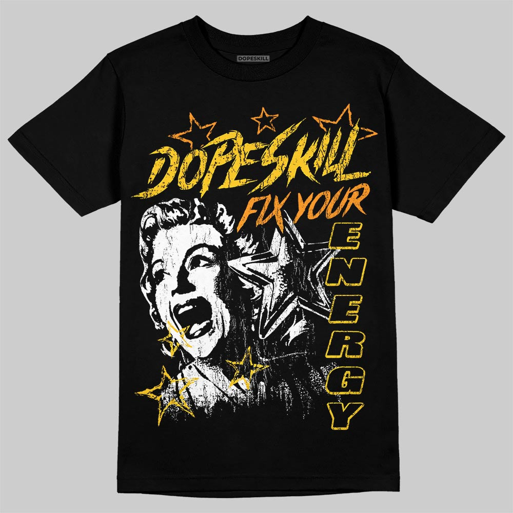 Yellow Sneakers DopeSkill T-Shirt Fix Your Energy Graphic Streetwear - black
