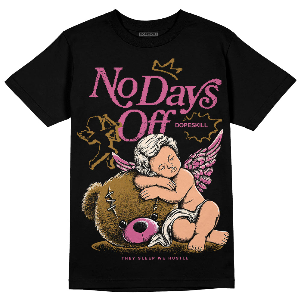 Dunk Low Just Do It “Bronzine/Playful Pink” DopeSkill T-Shirt New No Days Off Graphic Streetwear - Black 