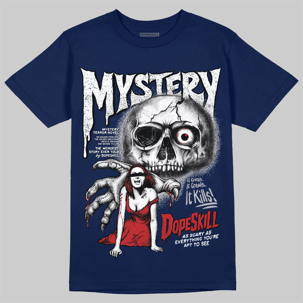 Jordan 4 SB “Summit White/Navy” DopeSkill T-Shirt Mystery Ghostly Grasp Graphic Streetwear - Navy