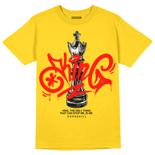 Jordan 6 “Yellow Ochre” DopeSkill Yellow T-shirt King Chess Graphic Streetwear