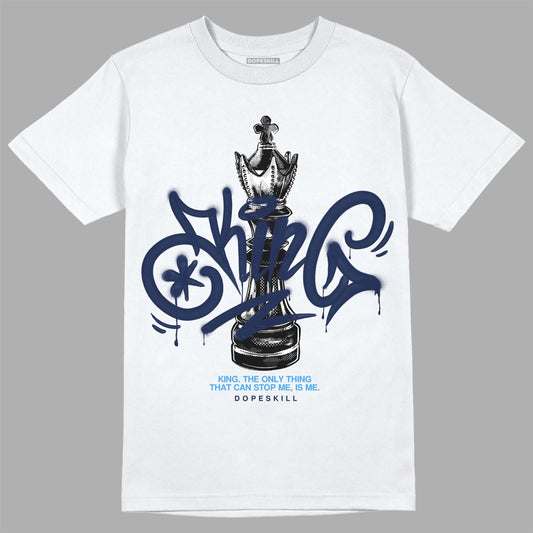 Jordan 3 "Midnight Navy" DopeSkill T-Shirt King Chess Graphic Streetwear - White 