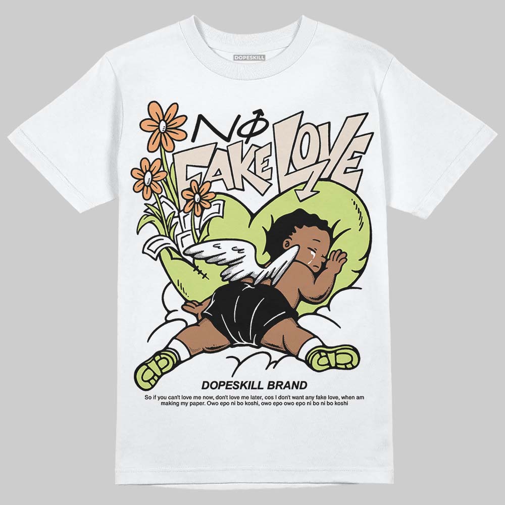 Jordan 5 “Luminous Green” DopeSkill T-Shirt No Fake Love Graphic Streetwear - White 