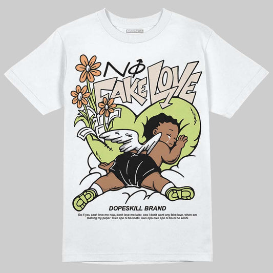 Jordan 5 “Luminous Green” DopeSkill T-Shirt No Fake Love Graphic Streetwear - White 