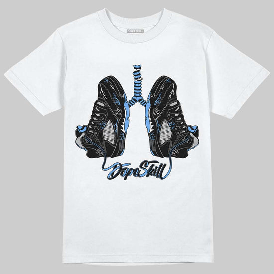 Jordan 5 Black University Blue DopeSkill T-Shirt Breathe Graphic Streetwear - White 