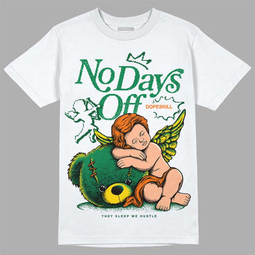 Green Sneakers DopeSkill T-Shirt New No Days Off Graphic Streetwear - White 