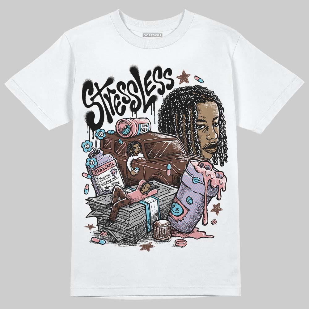 Harris Tweed x Dunk Low Denim Turquoise and Baroque Brown DopeSkill T-Shirt Stressless Graphic Streetwear - White 