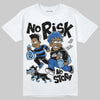 Air Foamposite One “International Blue” DopeSkill T-Shirt No Risk No Story Graphic Streetwear - White