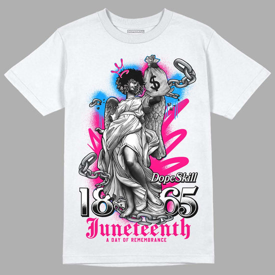 Jordan 1 Low GS “Fierce Pink” Dopeskill T-Shirt Juneteenth Graphic Streetwear - White