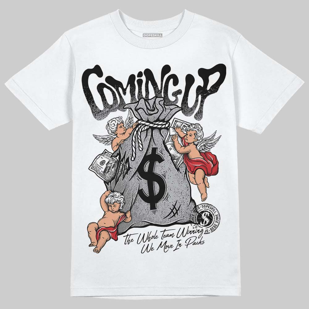 Jordan 4 OG “White Cement” DopeSkill T-Shirt Money Bag Coming Up Graphic Streetwear - White