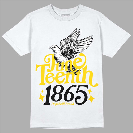 Jordan 6 “Yellow Ochre” DopeSkill T-Shirt Juneteenth 1865 Graphic Streetwear - White