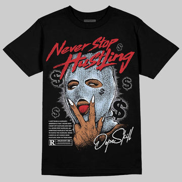 Jordan 5 Retro OG Black Metallic Reimagined DopeSkill T-Shirt Never Stop Hustling Graphic Streetwear - Black