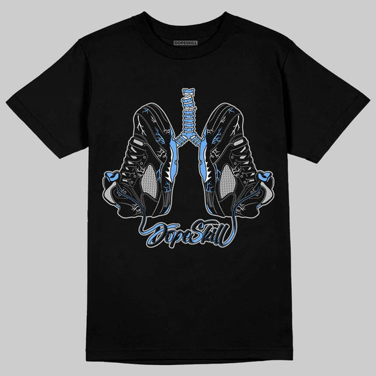 Jordan 5 Black University Blue DopeSkill T-Shirt Breathe Graphic Streetwear - Black