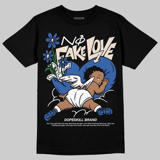 Jordan 1 Low Travis Scott x Fragment DopeSkill T-Shirt No Fake Love Graphic Streetwear - Black