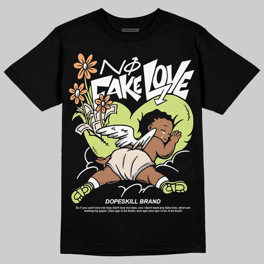 Jordan 5 “Luminous Green” DopeSkill T-Shirt No Fake Love Graphic Streetwear - Black
