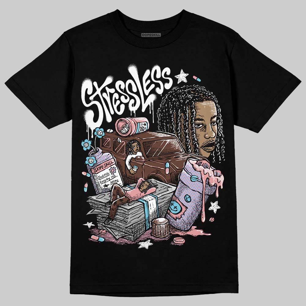 Harris Tweed x Dunk Low Denim Turquoise and Baroque Brown DopeSkill T-Shirt Stressless Graphic Streetwear - Black