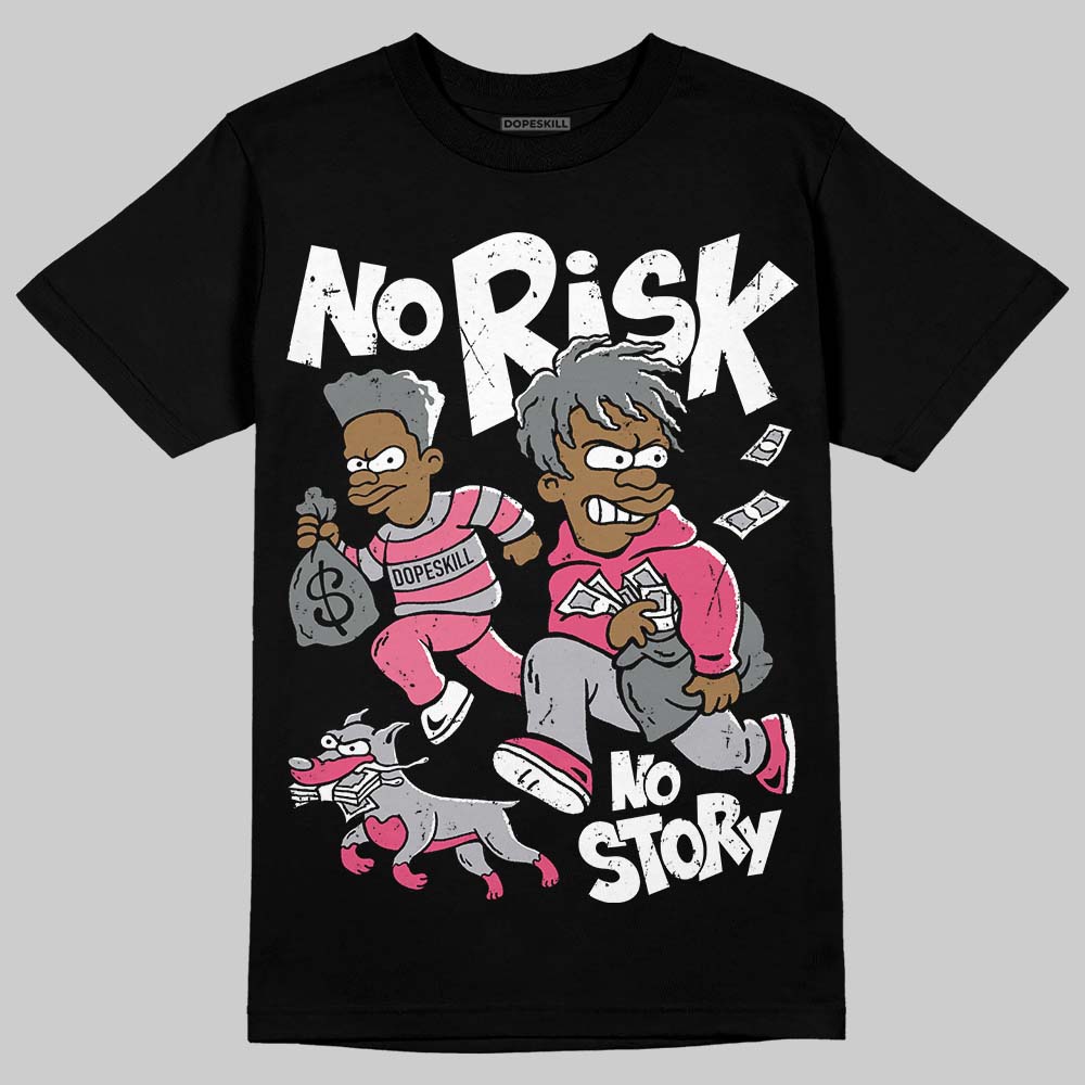 ASICS Gel Kayano 14 Pink Glo DopeSkill T-Shirt No Risk No Story Graphic Streetwear - black