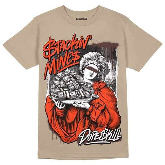 Jordan 1 High OG “Latte” DopeSkill Medium Brown T-Shirt Stackin Mines Graphic Streetwear