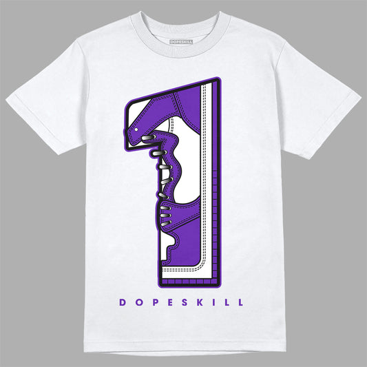 Dunk Low Championship Court Purple DopeSkill T-Shirt No.1 Graphic Streetwear - White