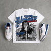 “True Blue” 3s DopeSkill Oversize Print T-Shirt No Money No Lust Graphic