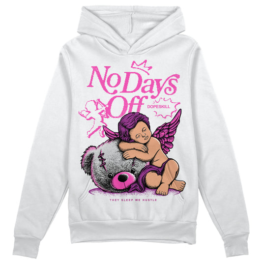 Jordan 4 GS “Hyper Violet” DopeSkill Hoodie Sweatshirt New No Days Off Graphic Streetwear - White 