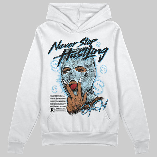 Jordan 11 Retro Legend Blue DopeSkill Hoodie Sweatshirt Never Stop Hustling Graphic Streetwear - White