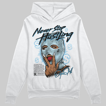 Jordan 11 Retro Legend Blue DopeSkill Hoodie Sweatshirt Never Stop Hustling Graphic Streetwear - White