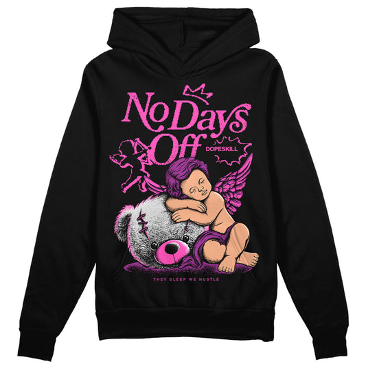 Jordan 4 GS “Hyper Violet” DopeSkill Hoodie Sweatshirt New No Days Off Graphic Streetwear - Black