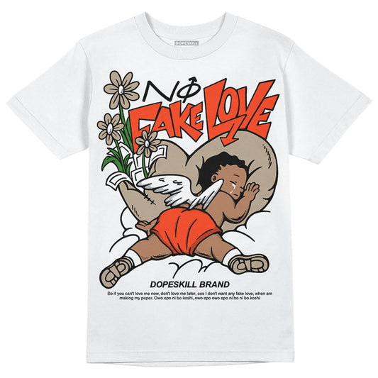 Jordan 1 High OG “Latte” DopeSkill T-Shirt No Fake Love Graphic Streetwear - White