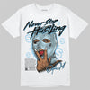 Jordan 11 Retro Legend Blue DopeSkill T-Shirt Never Stop Hustling Graphic Streetwear -0 White