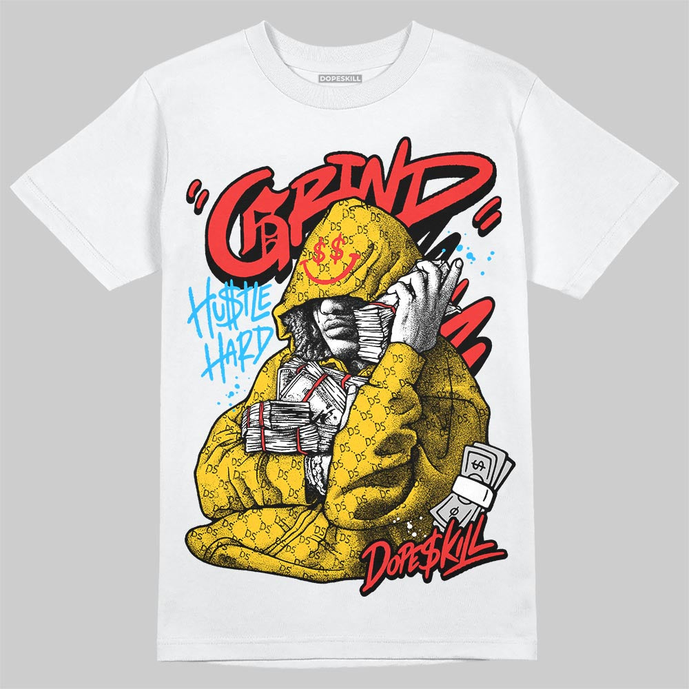 Yellow Sneakers DopeSkill T-Shirt Grind Pray Graphic Streetwear - White