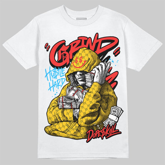 Yellow Sneakers DopeSkill T-Shirt Grind Pray Graphic Streetwear - White