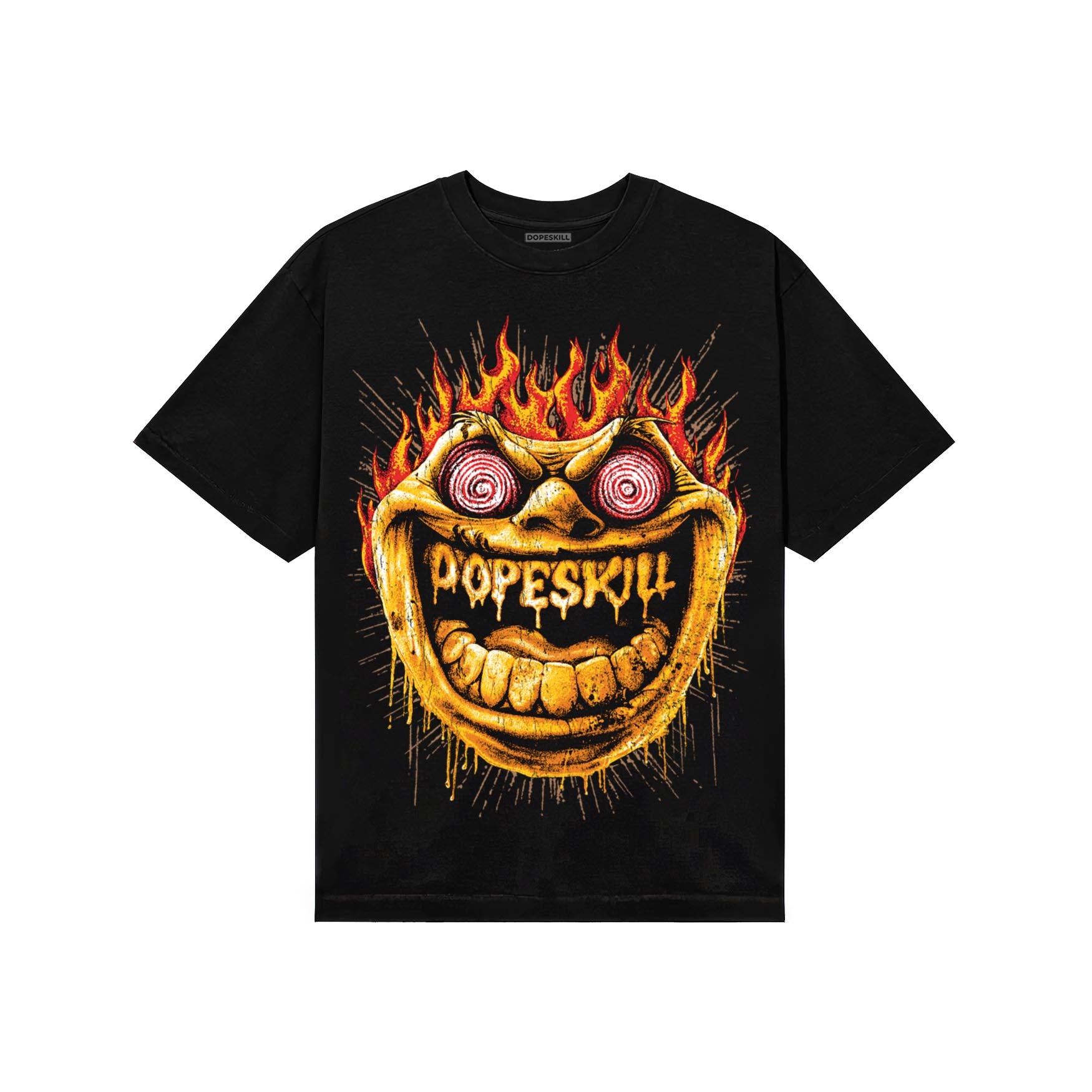 Yellow Sneakers DopeSkill T-Shirt Hellfire Graphic Streetwear - Black