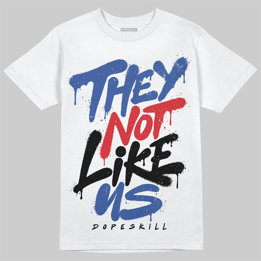 Jordan Spizike Low “Storm Blue” DopeSkill T-Shirt They Not Like Us Graphic Streetwear - White 