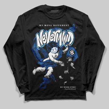 Jordan 12 “Blueberry” DopeSkill Long Sleeve T-Shirt Nevermind Graphic Streetwear - Black