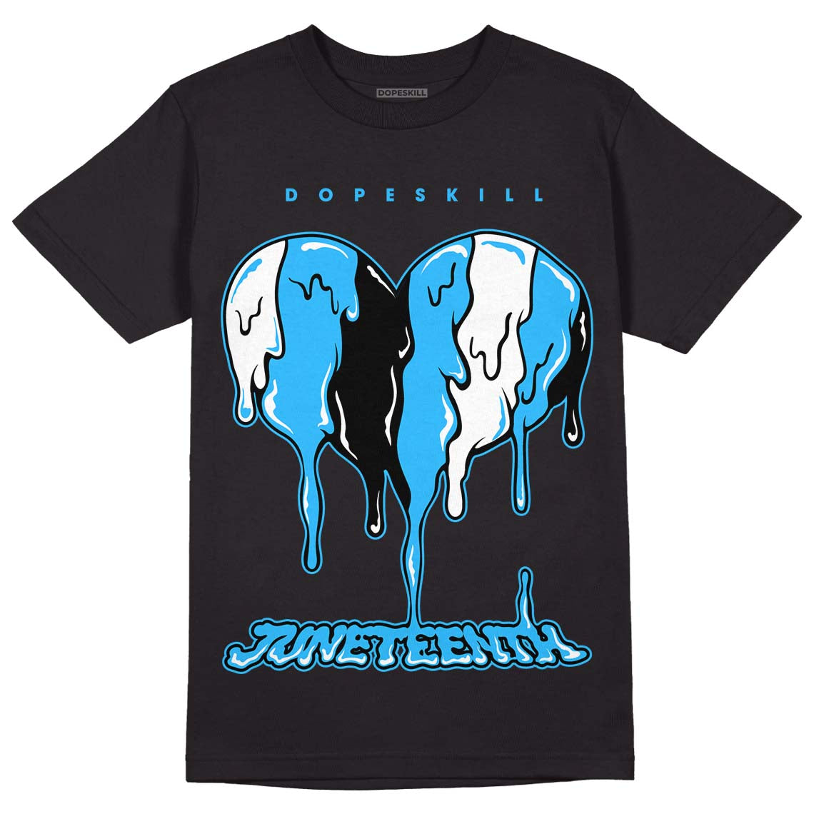 Jordan 1 High Retro OG “University Blue” DopeSkill T-Shirt Juneteenth Heart Graphic Streetwear - Black