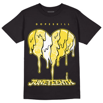 Jordan 11 Low 'Yellow Snakeskin' DopeSkill T-Shirt Juneteenth Heart Graphic Streetwear - Black