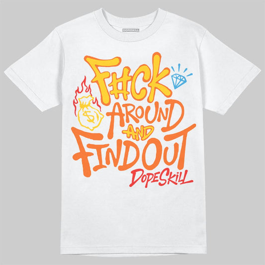 Yellow Sneakers DopeSkill T-Shirt F#ck Around And Find Out Graphic Streetwear - White