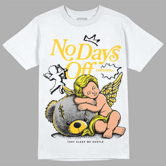 Jordan 4 Retro “Vivid Sulfur” DopeSkill T-Shirt New No Days Off Graphic Streetwear - White 