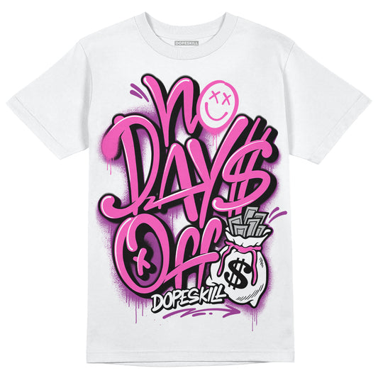 Jordan 4 GS “Hyper Violet” DopeSkill T-Shirt No Days Off Graphic Streetwear - White