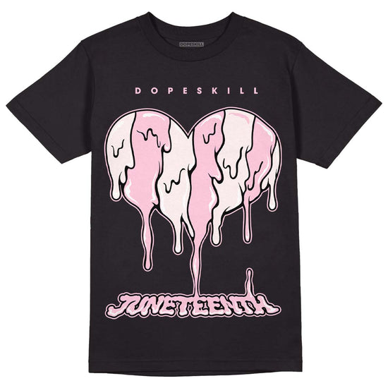 Dunk Low LX Pink Foam DopeSkill T-Shirt Juneteenth Heart Graphic Streetwear - Black