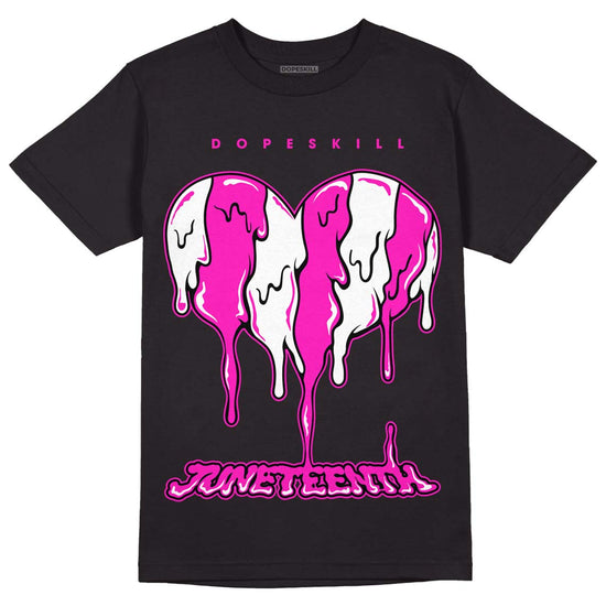 Dunk Low GS “Active Fuchsia” DopeSkill T-Shirt Juneteenth Heart Graphic Streetwear - Black