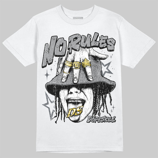 Jordan 5 Retro Wolf Grey (2026) DopeSkill T-Shirt No Rules Graphic Streetwear - White
