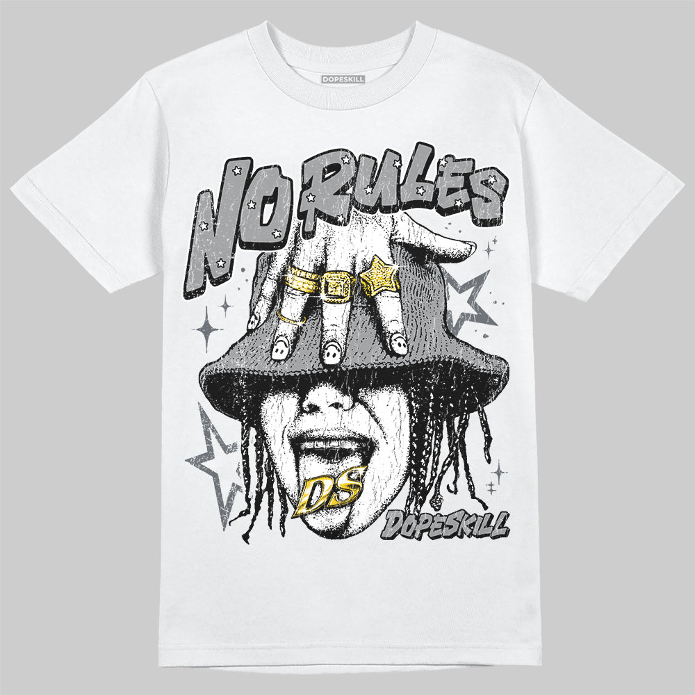 Jordan 5 Retro Wolf Grey (2026) DopeSkill T-Shirt No Rules Graphic Streetwear - White