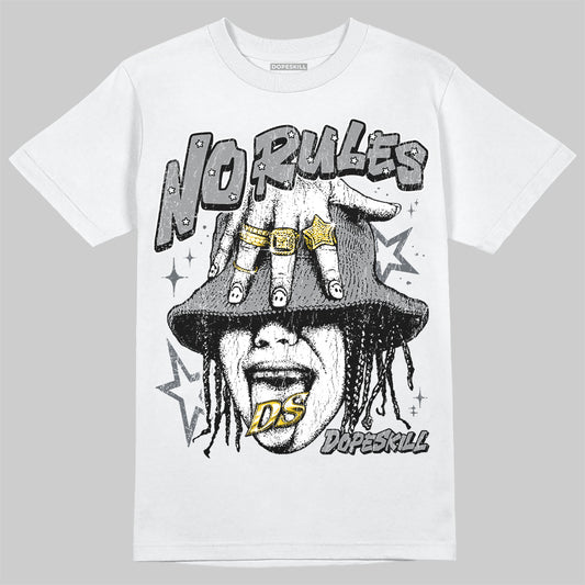 Jordan 5 Retro Wolf Grey (2026) DopeSkill T-Shirt No Rules Graphic Streetwear - White