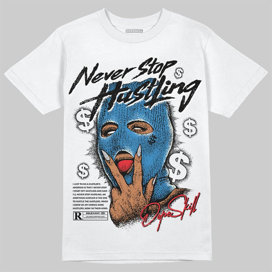 Jordan 3 Retro OG Rare Air DopeSkill T-Shirt Never Stop Hustling Graphic Streetwear - White