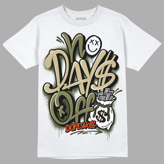 Olive Sneakers DopeSkill T-Shirt No Days Off Graphic Streetwear - White