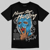 Jordan 1 High OG “UNC” Reimagined DopeSkill T-Shirt Never Stop Hustling Graphic Streetwear  Black
