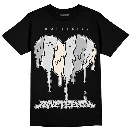 Dunk Low Cool Grey DopeSkill T-Shirt Juneteenth Heart Graphic Streetwear - Black