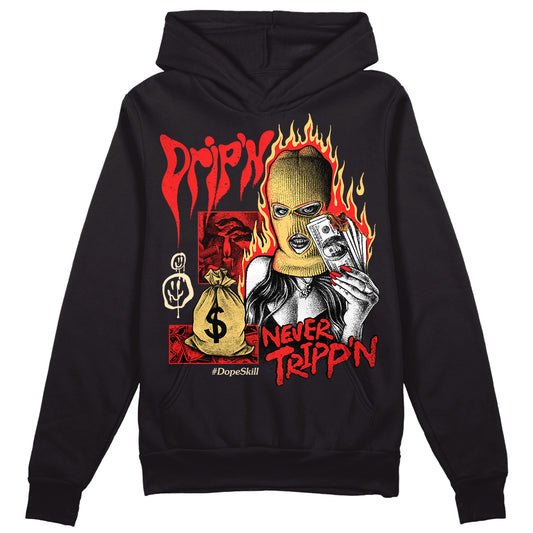 Jordan 5 "Dunk On Mars" DopeSkill Hoodie Sweatshirt Drip'n Never Tripp'n Graphic Streetwear - Black