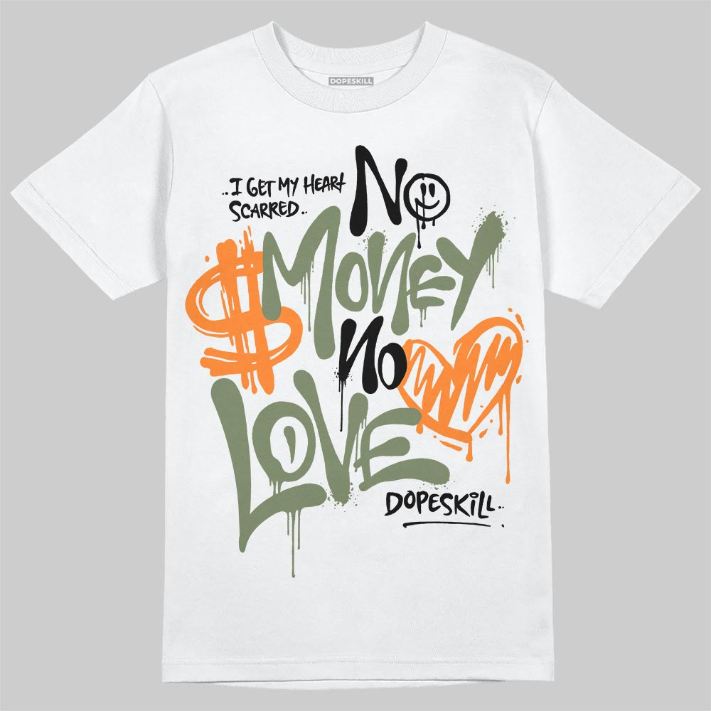 Jordan 4 Retro OG SP Undefeated (2025) DopeSkill T-Shirt No Money No Love Typo Graphic Streetwear - White
